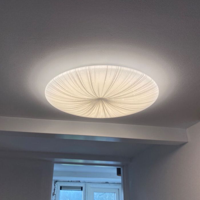 Weiße Deckenlampe Stahl, Josta, 24W, 3000K LED
