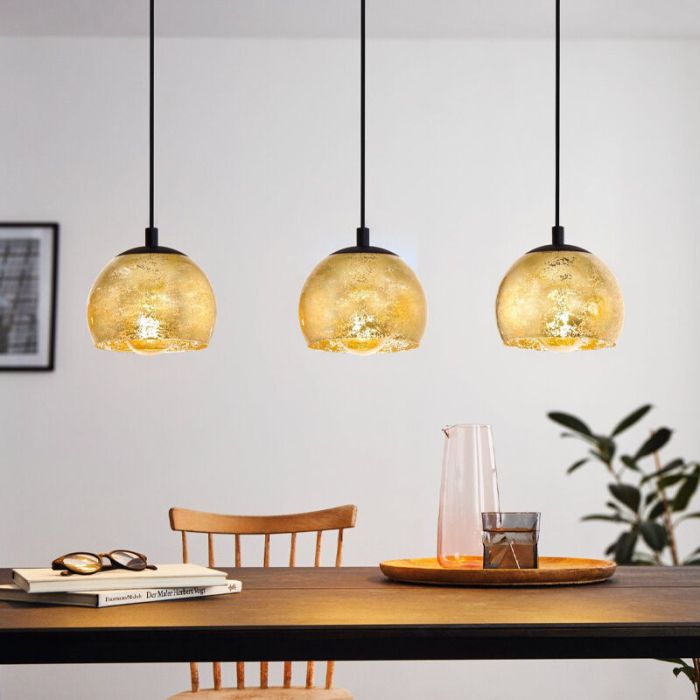 Goldene design Pendelleuchte Glas, Gaston