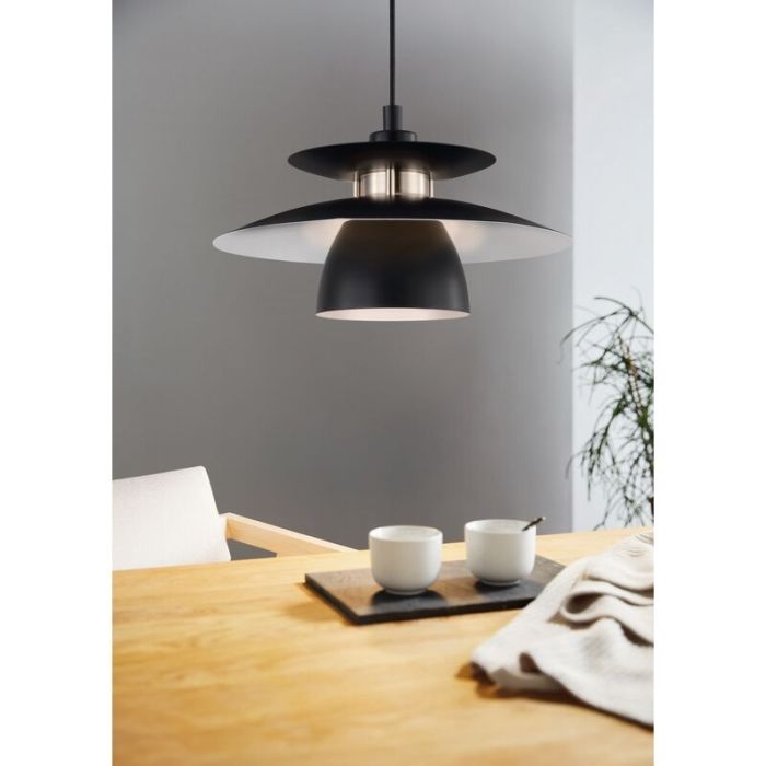 Schwarze design Pendelleuchte Stahl, Lariana