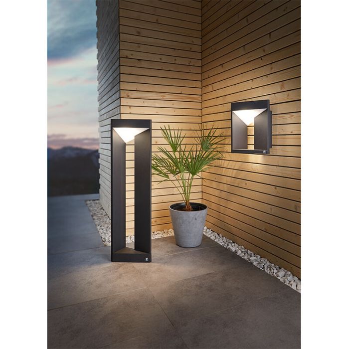 Schwarze moderne Außenleuchte Aluminium, Lyke, 10W, 3000K LED, IP54