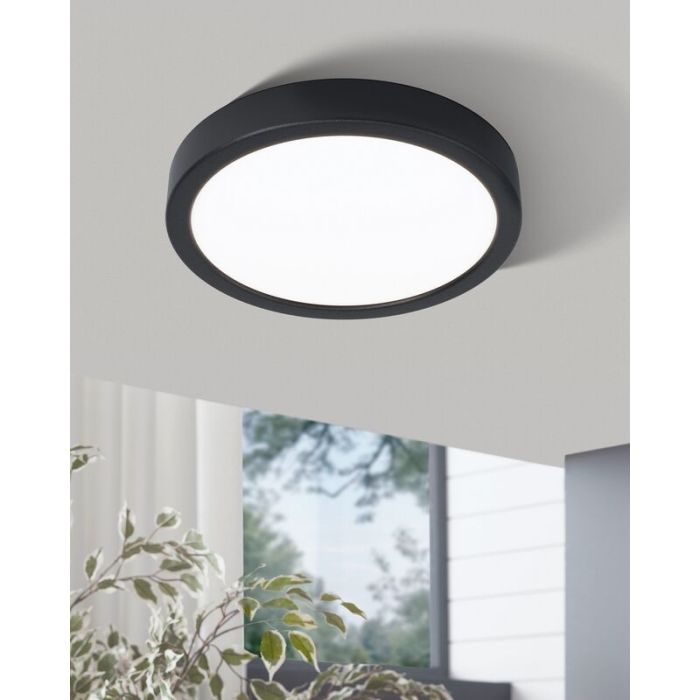 Schwarze Deckenleuchte Stahl, Pascale, 16W, 3000K LED