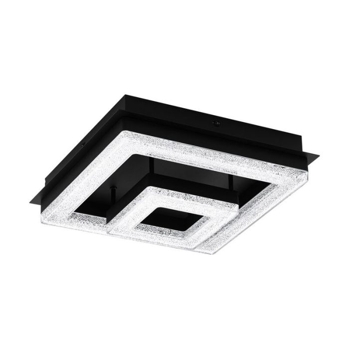 Schwarze design Deckenlampe Stahl, Arjo, 12W, 3000K LED