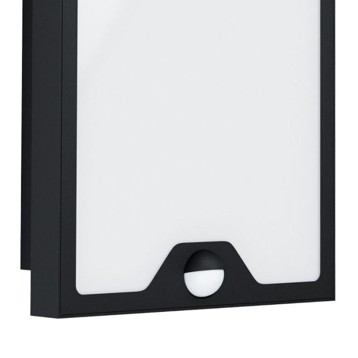 Schwarze moderne Außen Wandleuchte mit Bewegungsmelder Stahl, Lydian, 18,5W, 3000K LED, IP44
