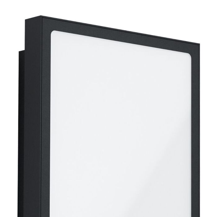 Schwarze moderne Außen Wandleuchte mit Bewegungsmelder Stahl, Lydian, 18,5W, 3000K LED, IP44