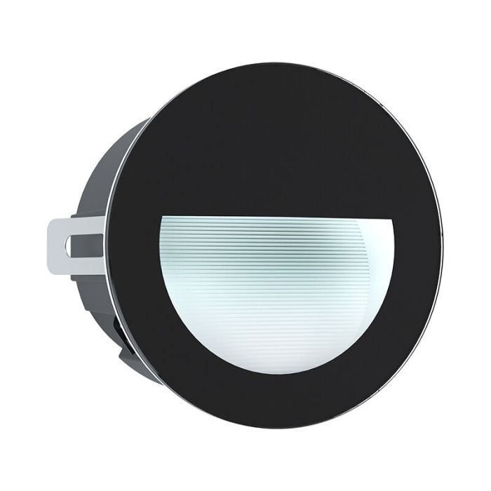 Schwarze moderne Wandeinbauleuchte Außen Aluminium, Luigino, 2,5W, 4000K LED, IP65