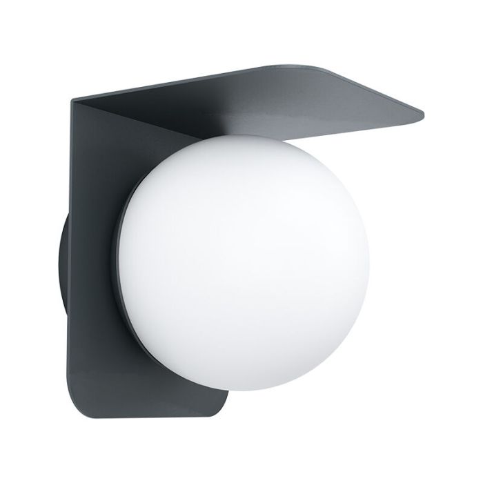 Schwarze moderne Außenleuchte Aluminium, Lute, IP44