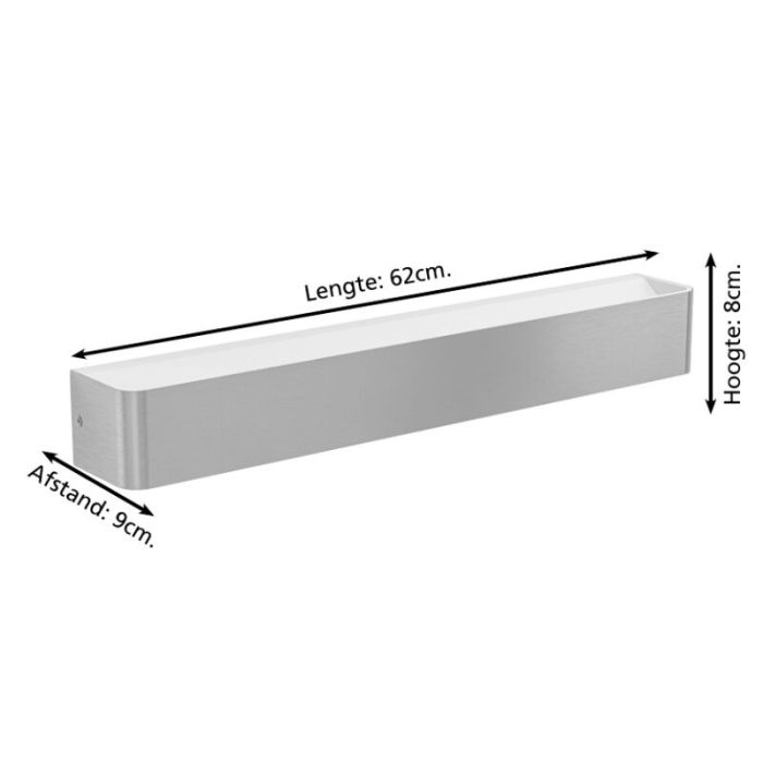 Nickel moderne Wandleuchte Badezimmer Aluminium, Rafael, 26,5W, 3000K LED, IP44
