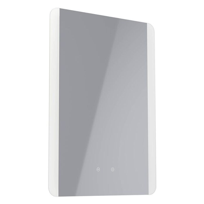 Graue moderne Spiegel mit Beleuchtung Glas, Bibi, 7,1W, warm- bis kaltweiß einstellbare LED, IP44, mit Schalter