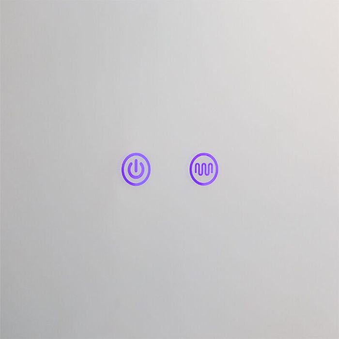 Graue moderne Spiegel mit Beleuchtung Glas, Bibi, 7,1W, warm- bis kaltweiß einstellbare LED, IP44, mit Schalter