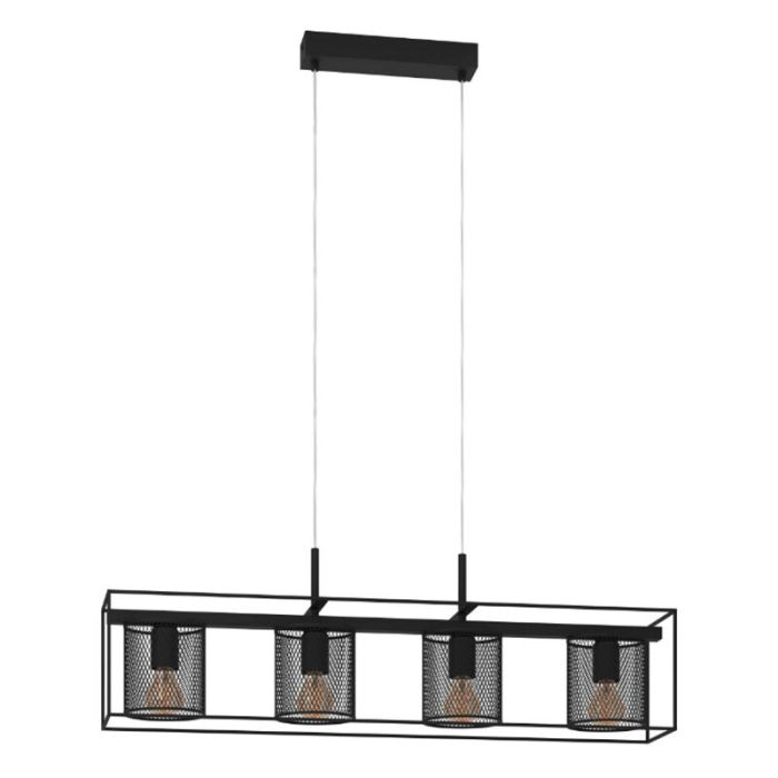Schwarze industrielle Pendelleuchte Aluminium, Thiemo