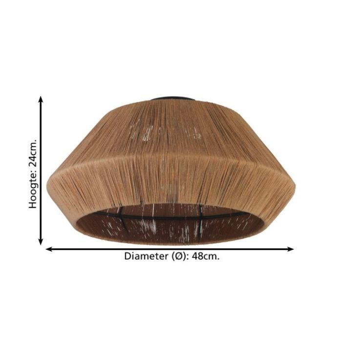 Rattan Deckenlampe Braun, Wilbert