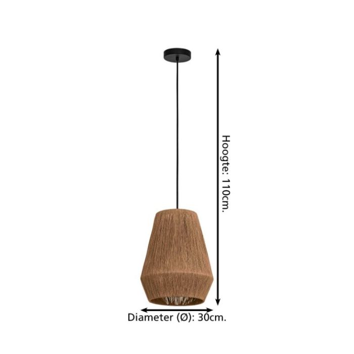 Rattan Pendelleuchte Braun, Wilbert
