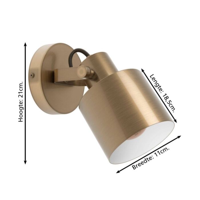 Goldene industrielle Wandstrahler Aluminium, Kwinten