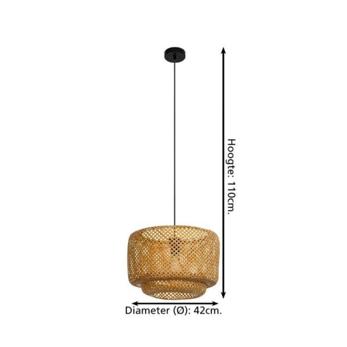 Rattan Pendelleuchte Braun, Jetze