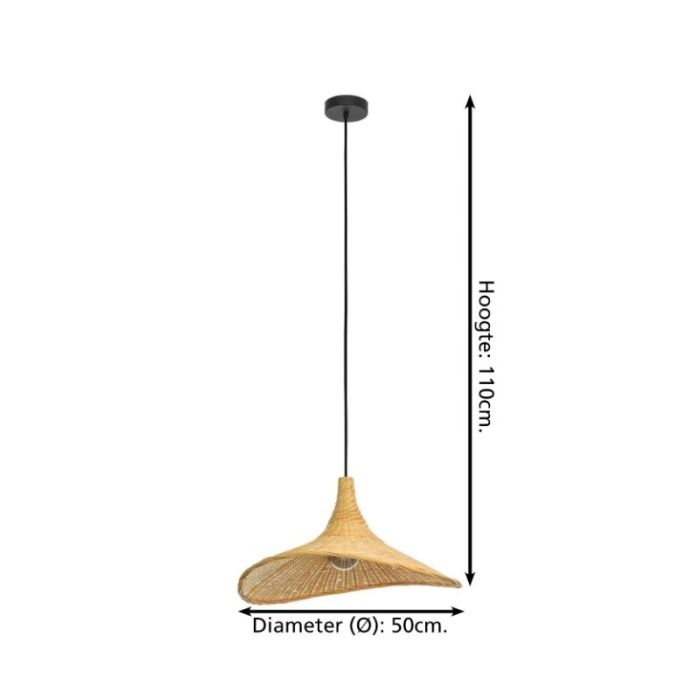 Rattan Pendelleuchte Braun, Jettie