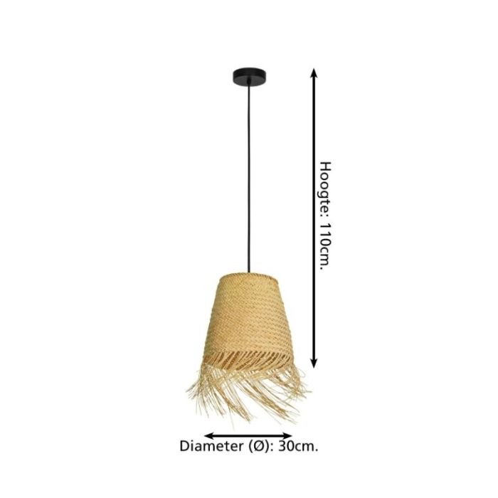 Rattan Pendelleuchte Braun, Wilco