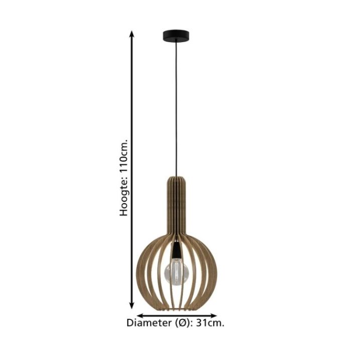 Holz Pendelleuchte Braun, Kenney