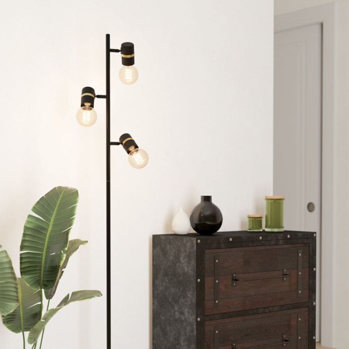 Schwarze Stehlampe Aluminium, Jelger, mit Schalter