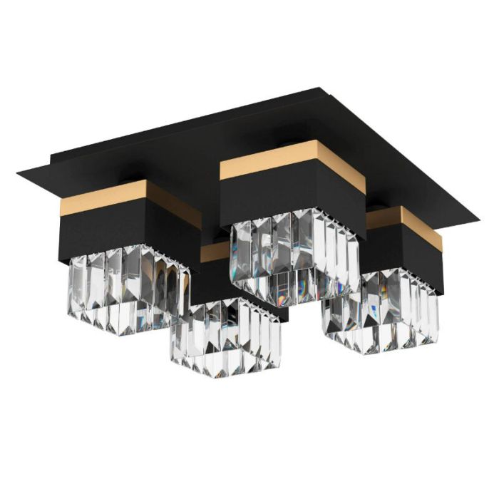 Schwarze design Deckenleuchte Glas, Wensley