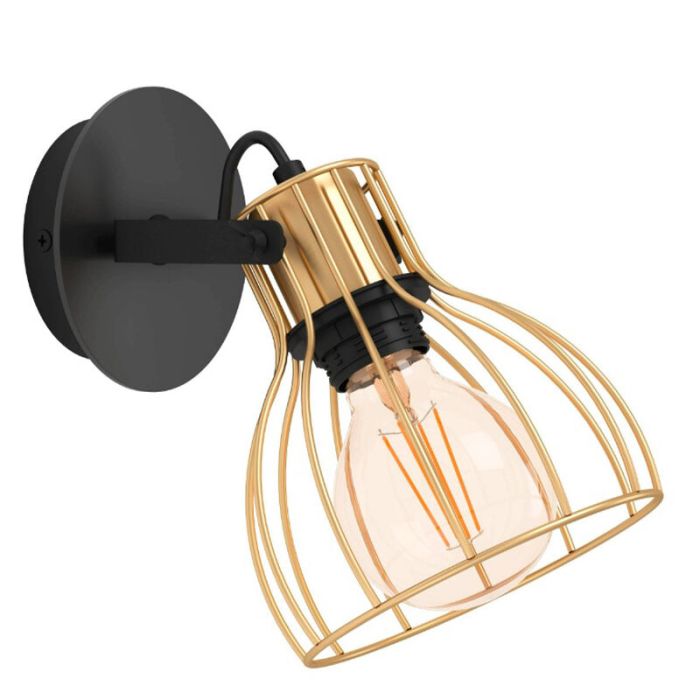 Goldene industrielle Wandstrahler Aluminium, Tjarda