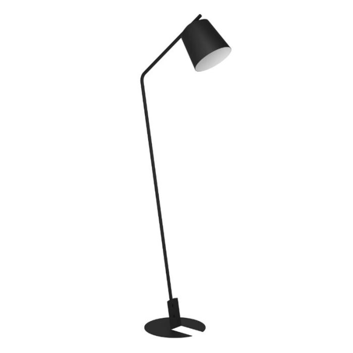 Schwarze industrielle Stehlampe Aluminium, Jasmyn, mit Schalter