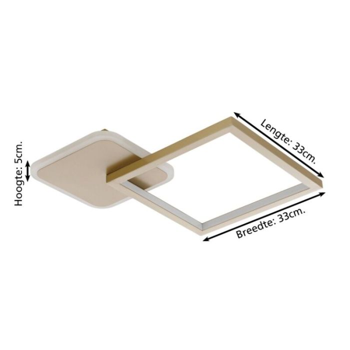 Goldene moderne Deckenleuchte Aluminium, Sivan, 15W, warm- bis kaltweiß einstellbare LED, 3-stufig dimmbar