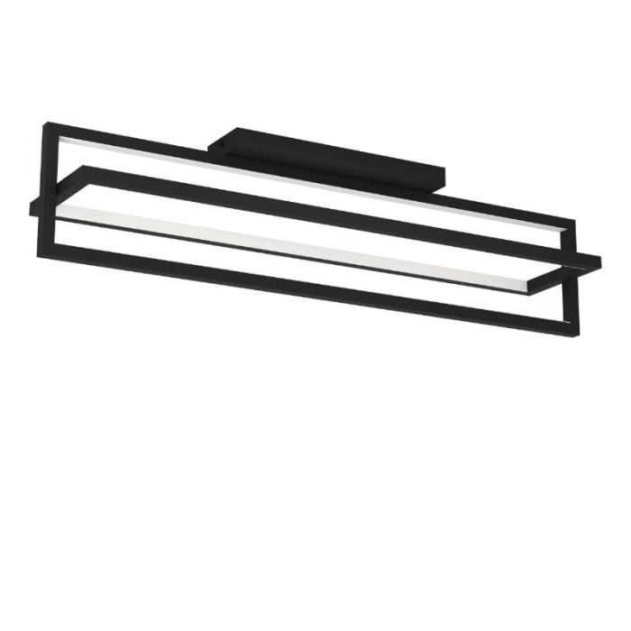 Schwarze moderne Deckenleuchte Aluminium, Lianne, 34W, warm- bis kaltweiß einstellbare LED, 3-stufig dimmbar