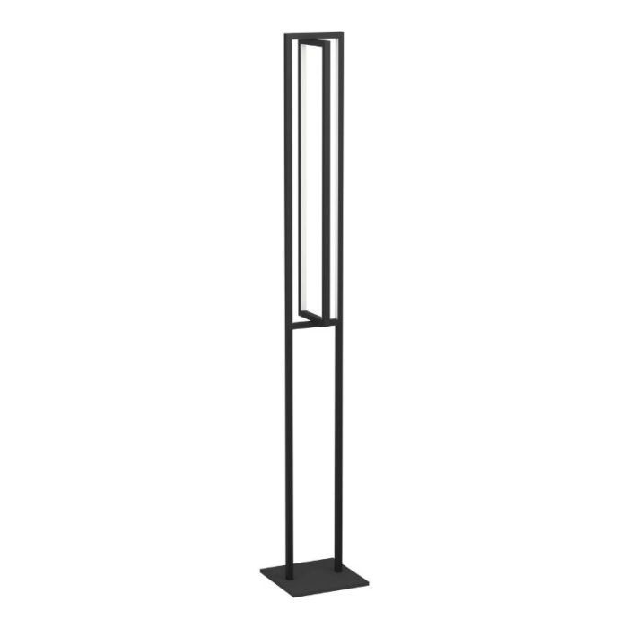 Schwarze moderne Stehlampe Aluminium, Lianne, 34W, warm- bis kaltweiß einstellbare LED, 3-stufig dimmbar