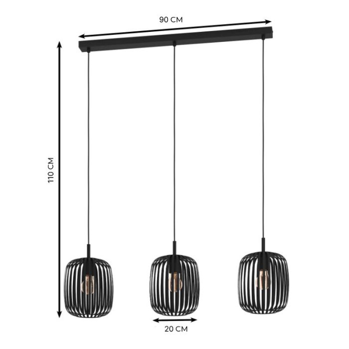 Schwarze industrielle Pendelleuchte Aluminium, Pietro
