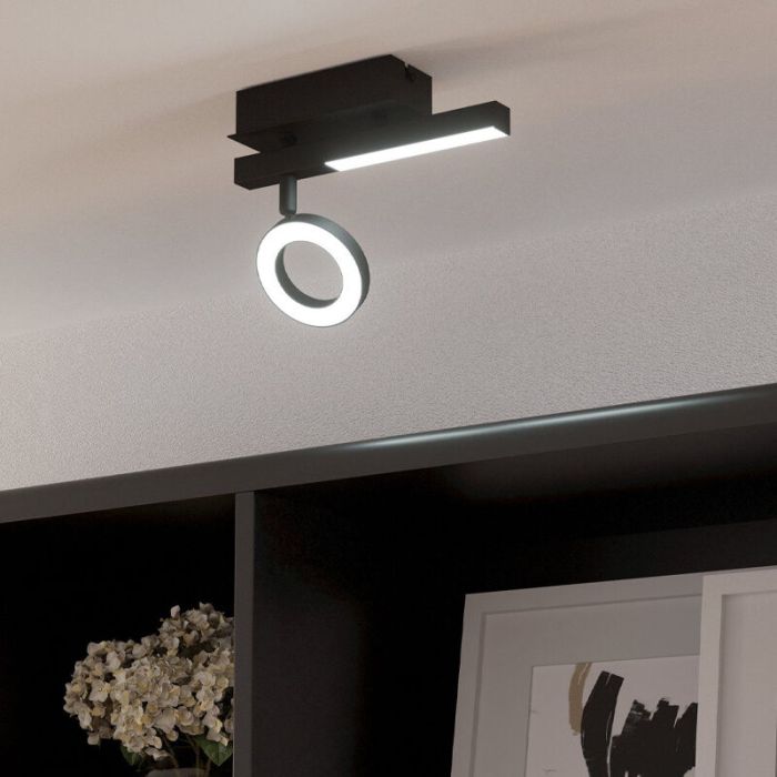 Schwarze moderne Deckenstrahler Aluminium, Madelinde, 3,2W, 3000K LED