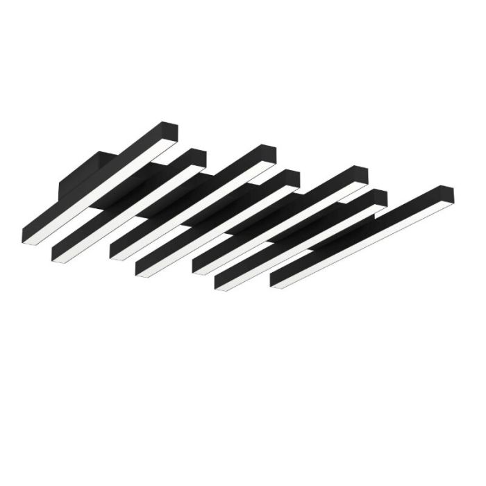 Schwarze moderne Deckenlampe Aluminium, Iona, 25,6W, warm- bis kaltweiß einstellbare LED, 3-stufig dimmbar