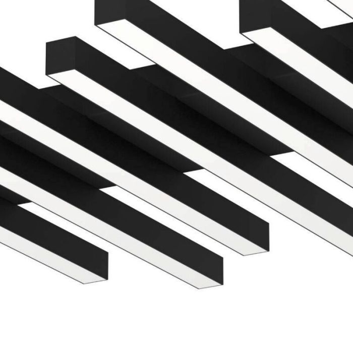 Schwarze moderne Deckenlampe Aluminium, Iona, 25,6W, warm- bis kaltweiß einstellbare LED, 3-stufig dimmbar