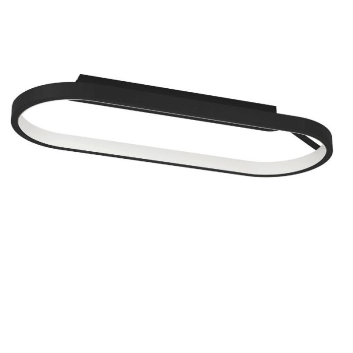 Schwarze moderne Deckenleuchte Aluminium, Maira, 27W, 3000K LED, 3-stufig dimmbar