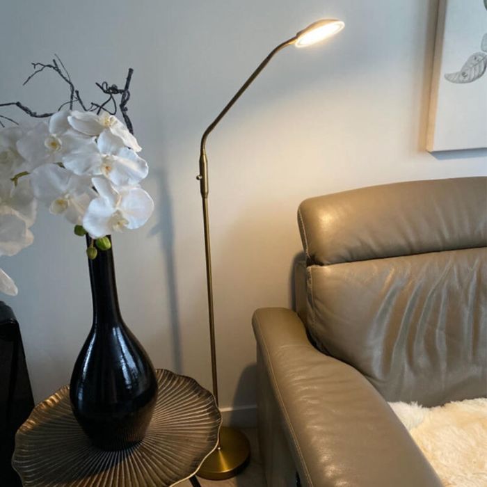 Moderne Leselampe Stehlampe Messing, Salvador, 5W, 3000K LED, mit Schalter