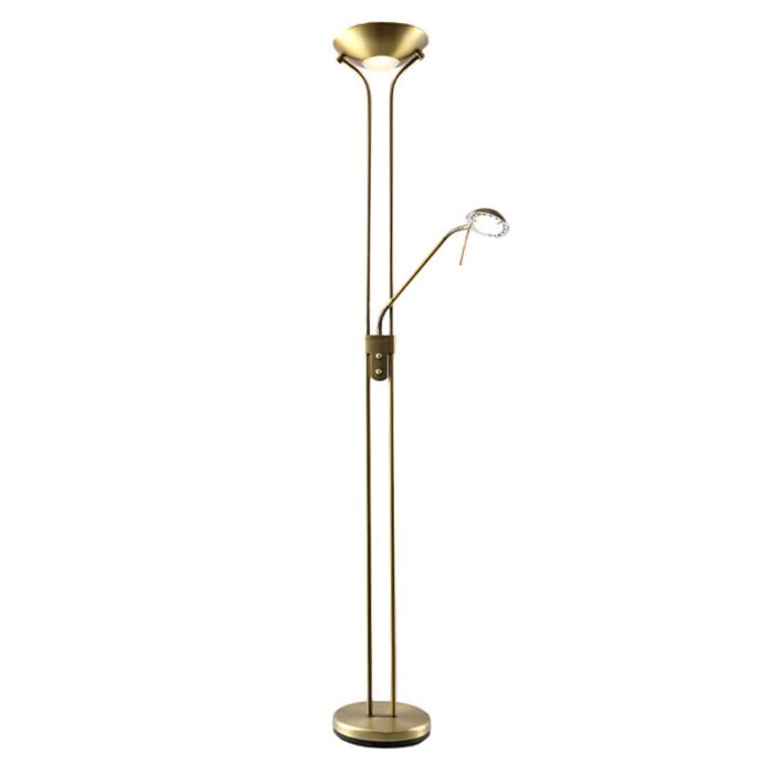 Moderne Leselampe Stehlampe Messing, Salvador, 18W, 3000K LED, mit Schalter