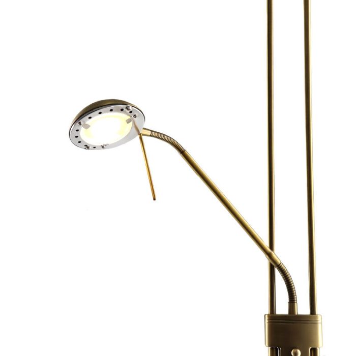 Moderne Leselampe Stehlampe Messing, Salvador, 18W, 3000K LED, mit Schalter