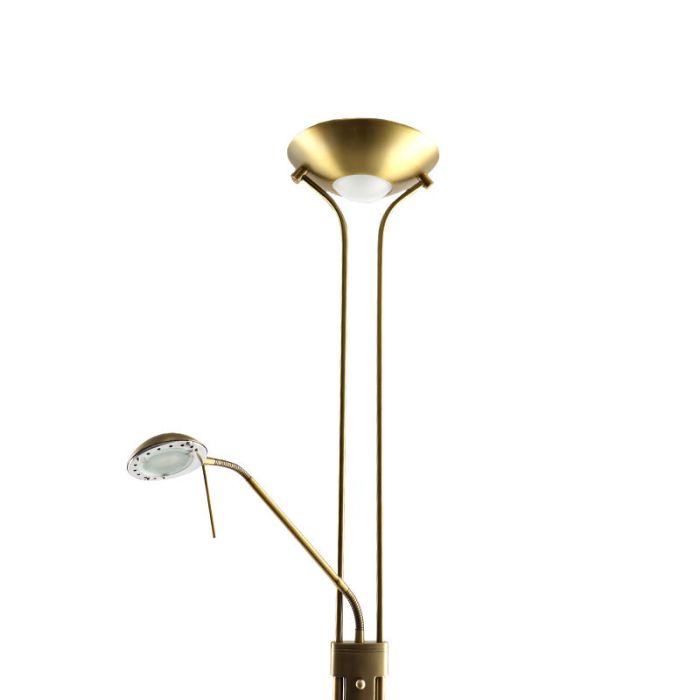 Moderne Leselampe Stehlampe Messing, Salvador, 18W, 3000K LED, mit Schalter