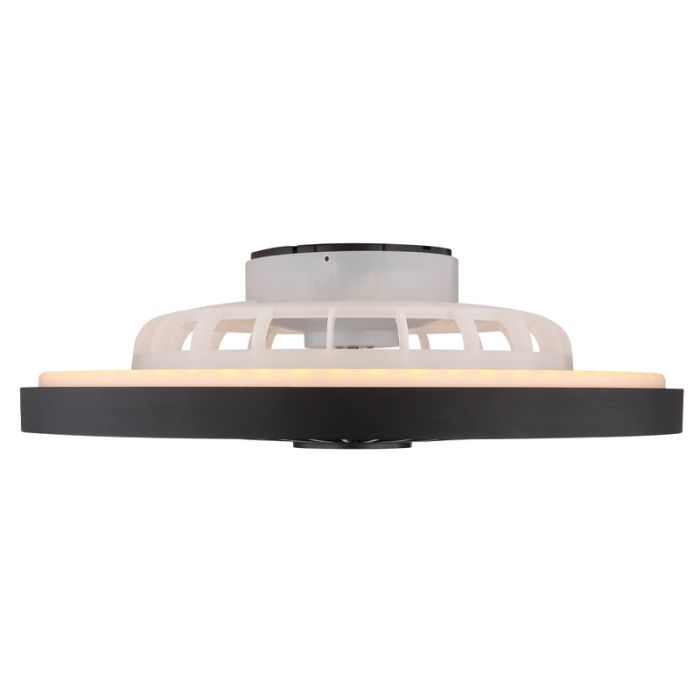 Schwarze moderne Deckenventilator Kunststoff, Komal, 45W, warm- bis kaltweiß einstellbare LED, mit Fernbedienung