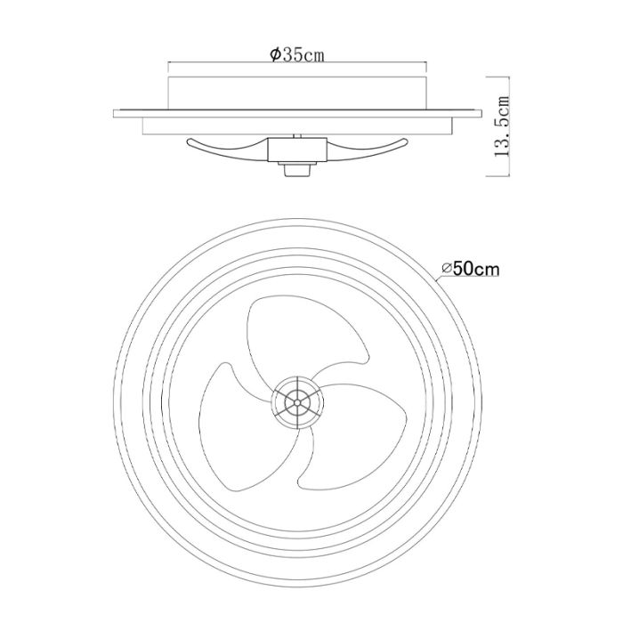 Braune moderne Deckenventilator Kunststoff, Lamine, 32W, warm- bis kaltweiß einstellbare LED, mit Fernbedienung