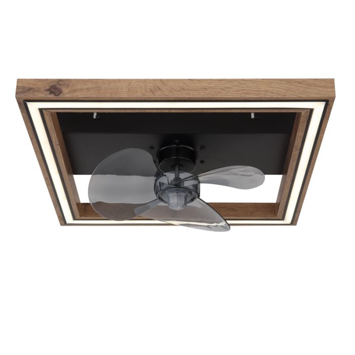 Braune moderne Deckenventilator Kunststoff, Lamyea, 24W, warm- bis kaltweiß einstellbare LED, mit Fernbedienung