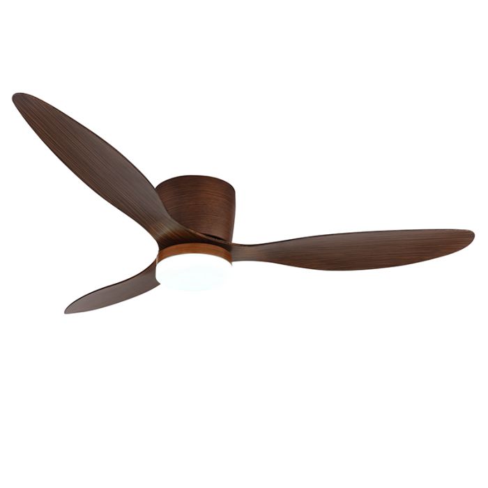 Braune landhaus Deckenventilator Kunststoff, Lenneke, 20W, warm- bis kaltweiß einstellbare LED, mit Fernbedienung