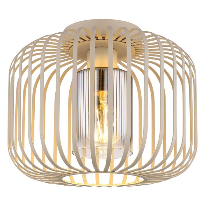 Beige industrielle Deckenleuchte Metall, Jolanda