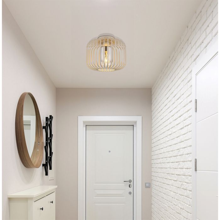 Beige industrielle Deckenleuchte Metall, Jolanda
