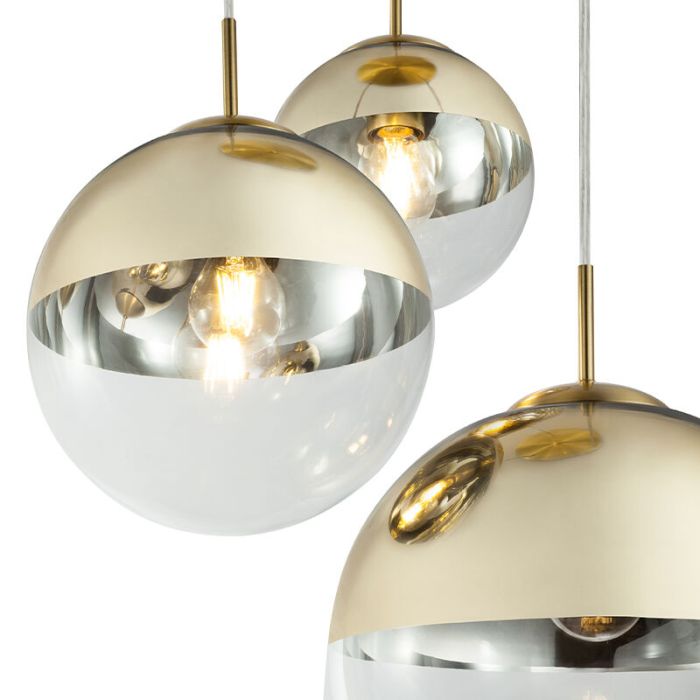 Goldene design Pendelleuchte Glas, Novia