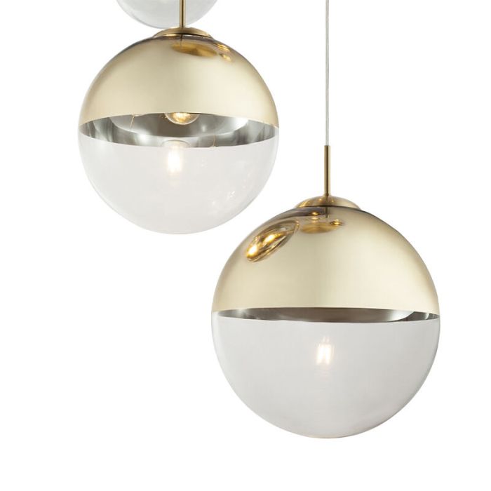 Goldene design Pendelleuchte Glas, Novia