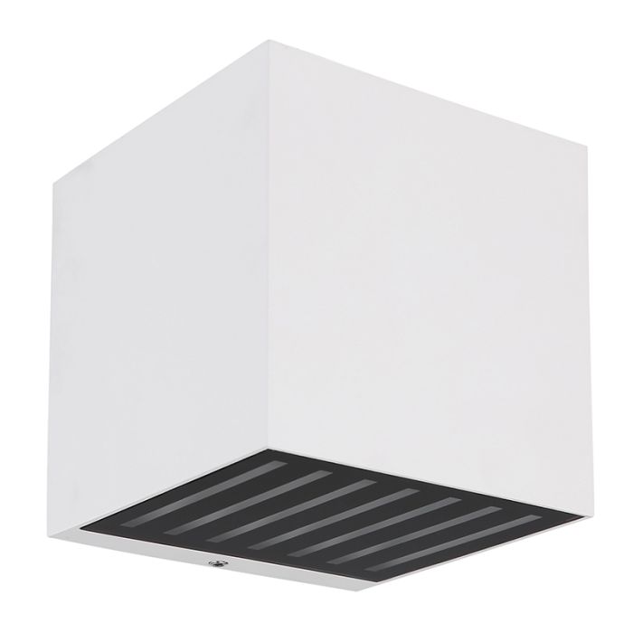 Weiße moderne Up down Wandleuchte Aluminium, Moesha, 6W, 3000K LED, IP54