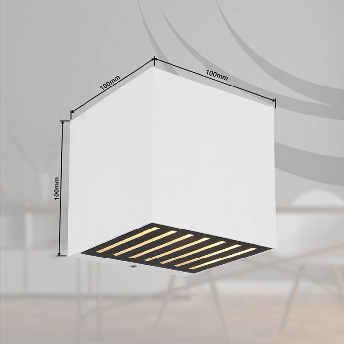 Weiße moderne Up down Wandleuchte Aluminium, Moesha, 6W, 3000K LED, IP54