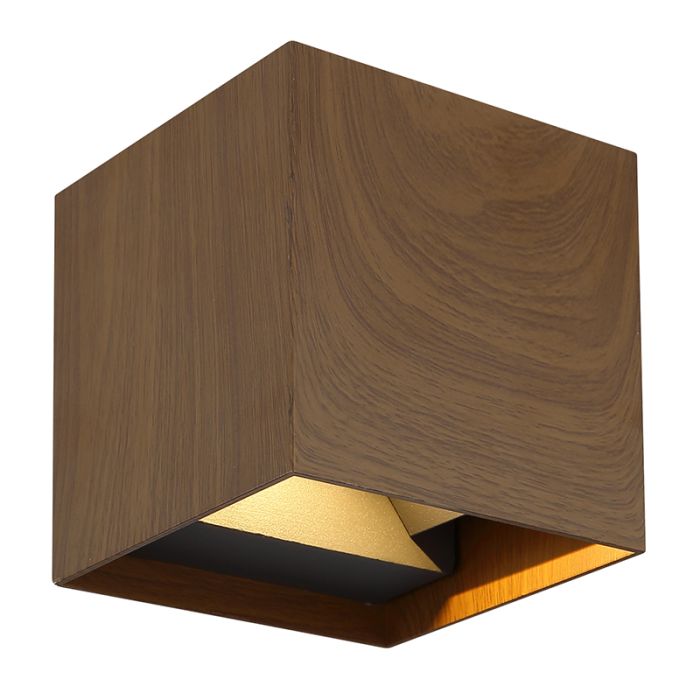 Braune moderne Up down Wandleuchte Aluminium, Nargis, 3W, 3000K LED, IP54