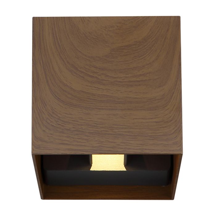 Braune moderne Up down Wandleuchte Aluminium, Nargis, 3W, 3000K LED, IP54