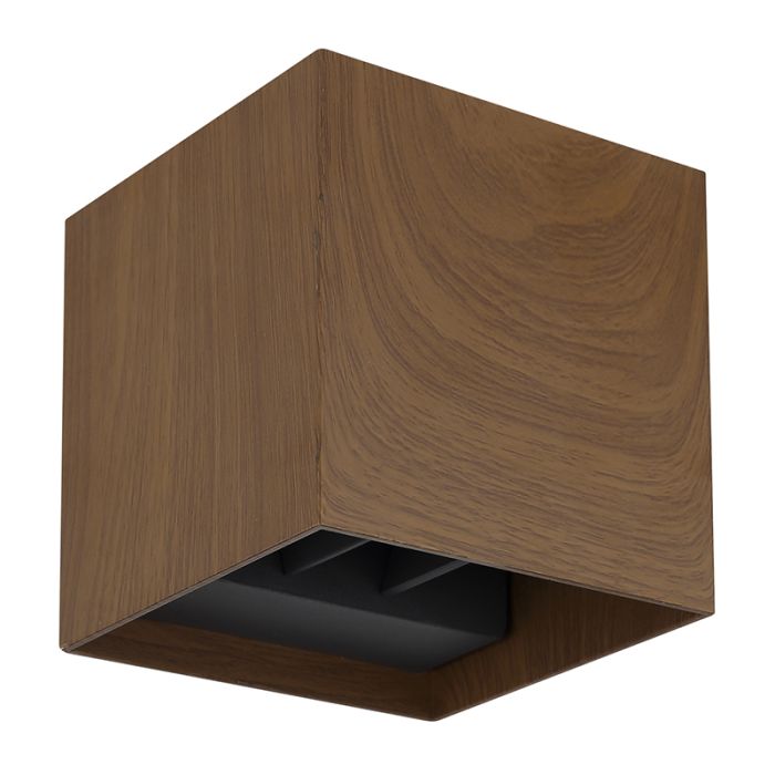 Braune moderne Up down Wandleuchte Aluminium, Nargis, 3W, 3000K LED, IP54